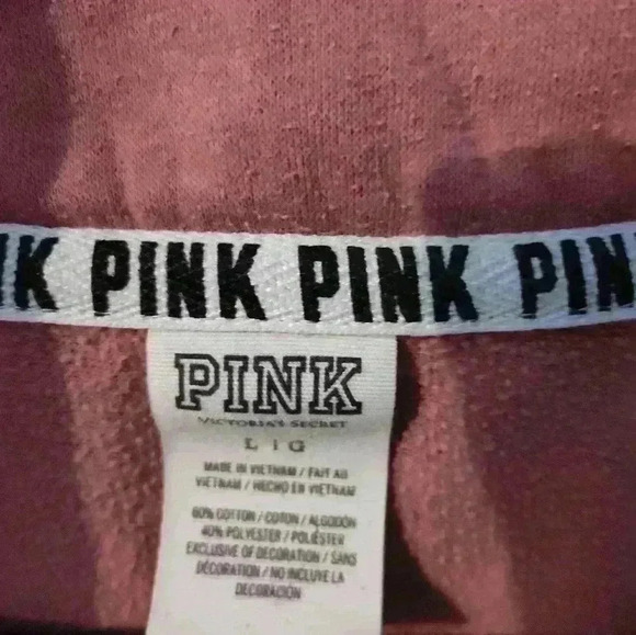 COPY - Victoria Secret quarter zip sweat shirt size Lg (27) - Picture 3 of 4